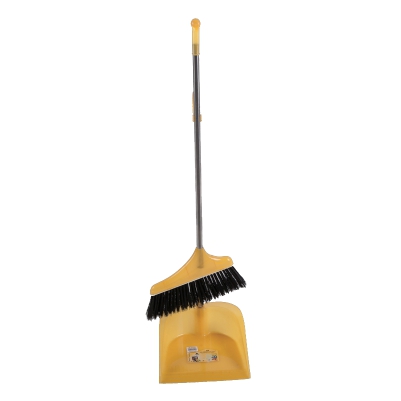 Dust Pan and Broom Combo,Floor Broom with Standing Dustpan with Long ...